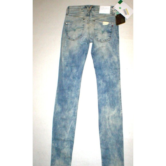 New Womens NWT Designer Replay Jeans 25 Skinny Light Blue Italy Trademark Tall - Picture 7 of 7
